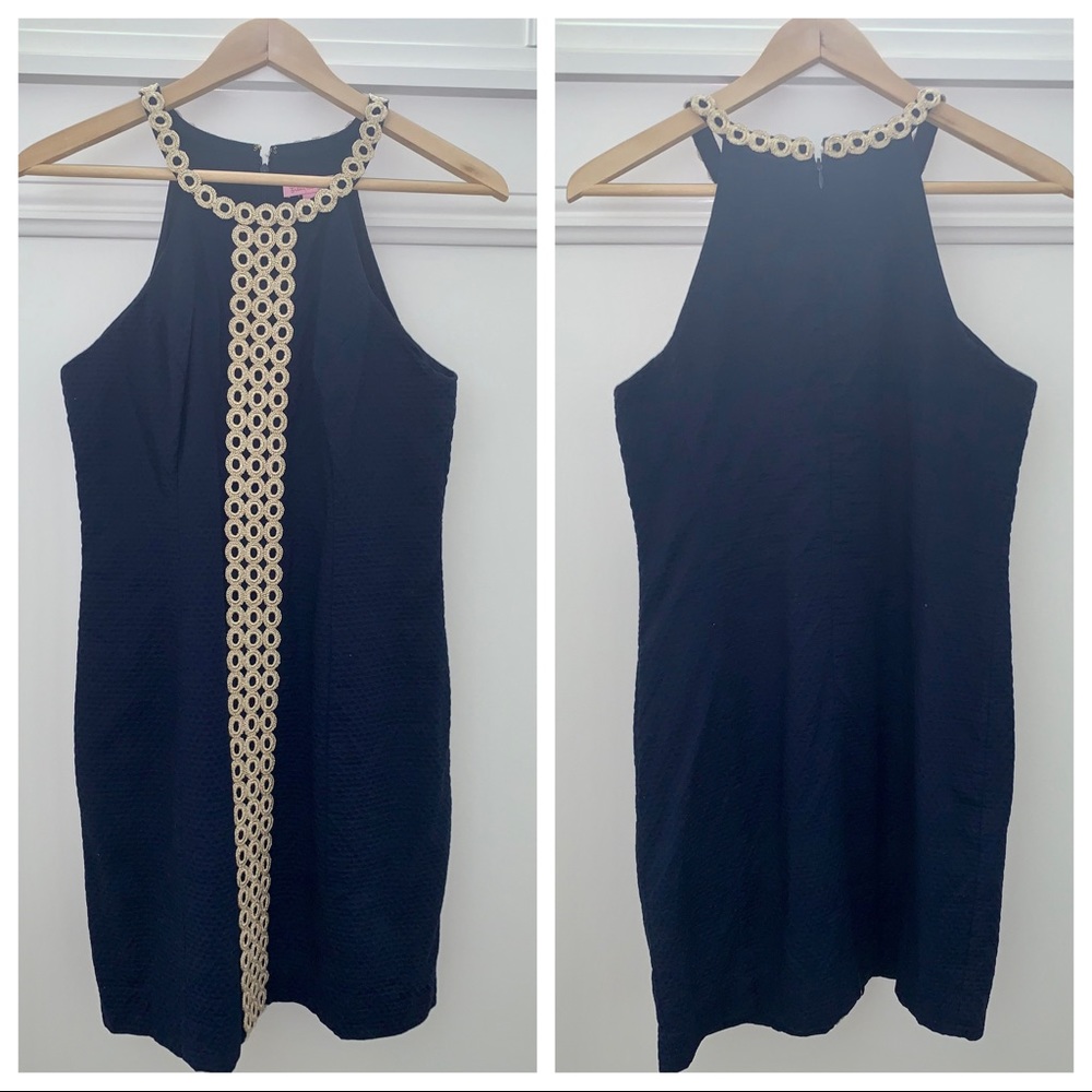 Lilly Pulitzer Navy & Gold Sasha Shift Dress - Picture 5 of 5